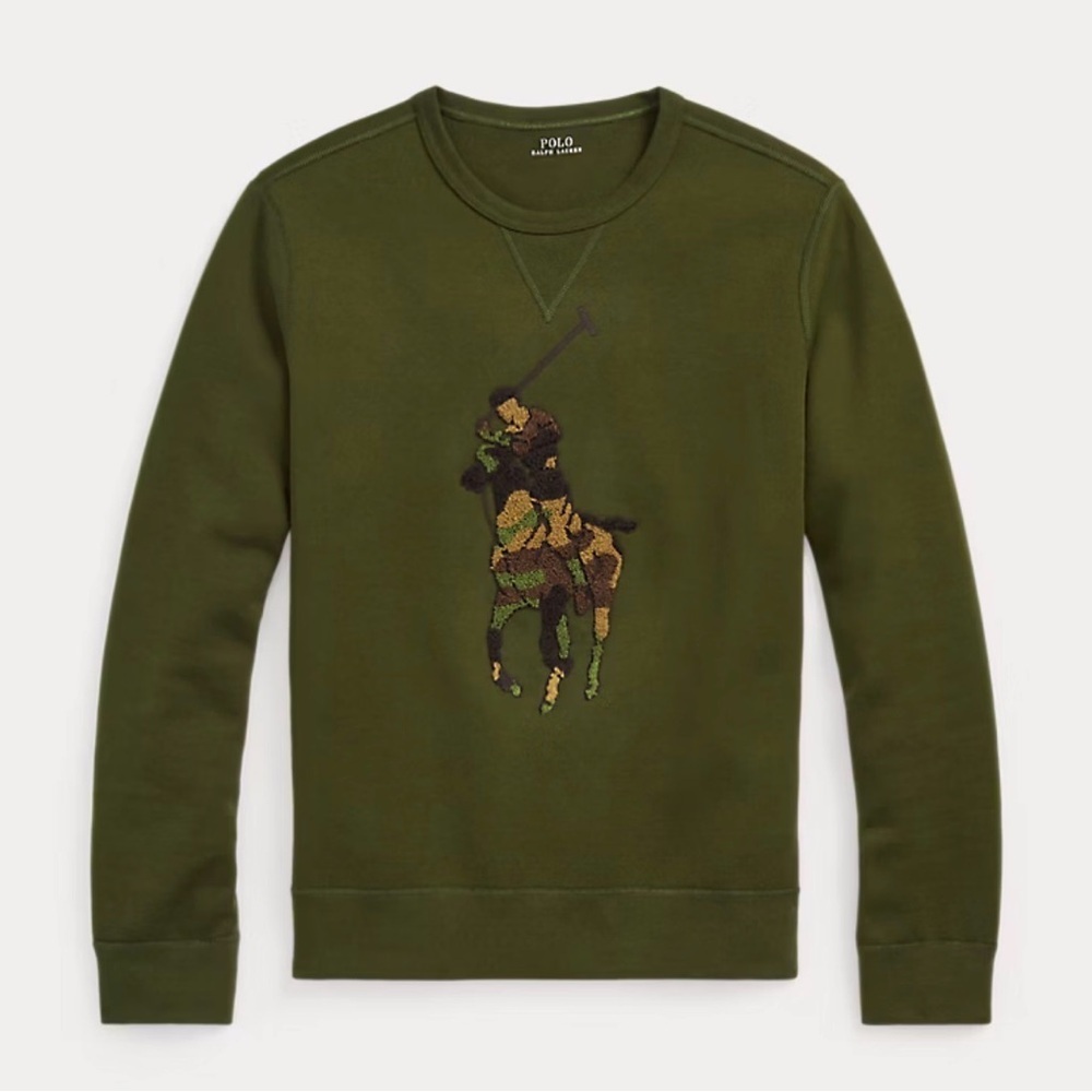 Polo by Ralph Lauren Dark Green Big Pony Camo Crewneck Sweatshirt, sz M (10-12)